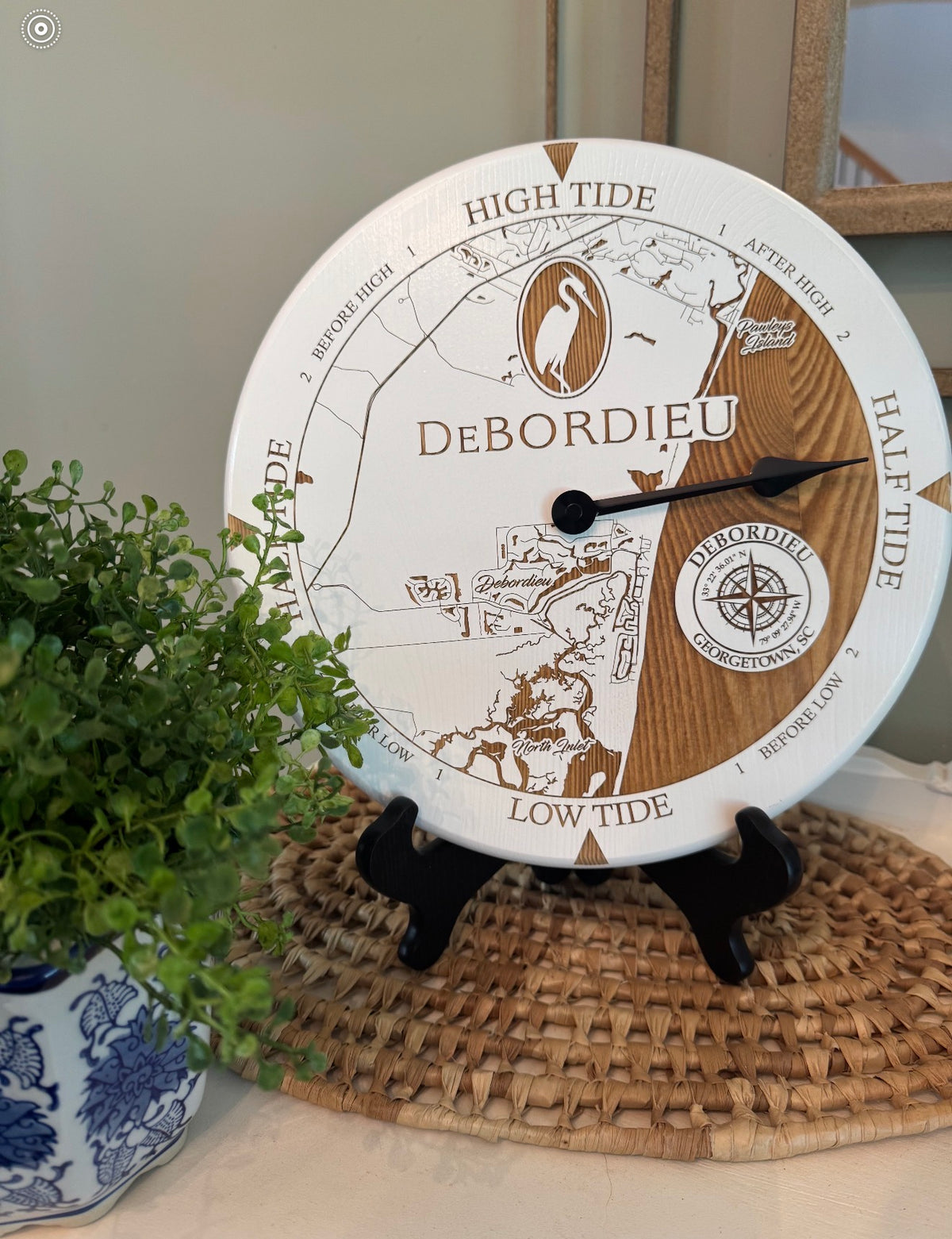 DeBordieu tide clock handmade in Georgetown, South Carolina by Lowcountry Tide Clocks